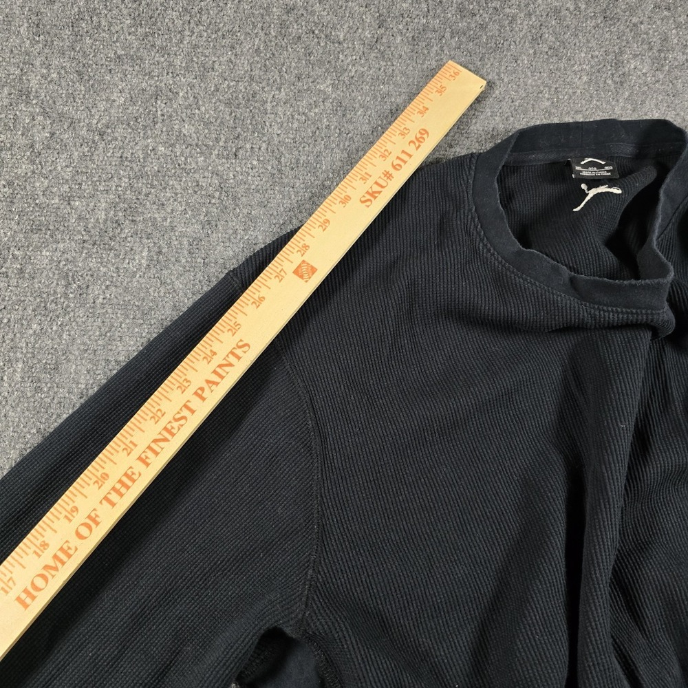 Jordan Thermal Waffle Knit Shirt Mens 3XL Black Long Sleeve Crewneck Y2K Retro - Picture 12 of 12